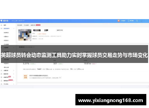 英超球员转会动态监测工具助力实时掌握球员交易走势与市场变化